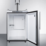 Summit Commercial 24-Inch 5.6 Cu. Ft. Outdoor Rated Double Tap Beer Dispenser / Kegerator - Professional Handle - SBC635MOS7HVTWIN