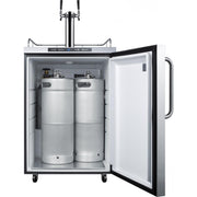 Summit Commercial 24-Inch 5.6 Cu. Ft. Outdoor Rated Double Tap Beer Dispenser / Kegerator - SBC635MOS7TWIN