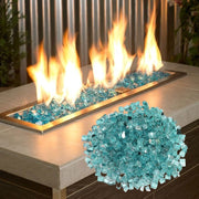 American Fire Glass 1/2" Azuria Reflective Fire Glass (100 lbs) - Fire Pit Oasis