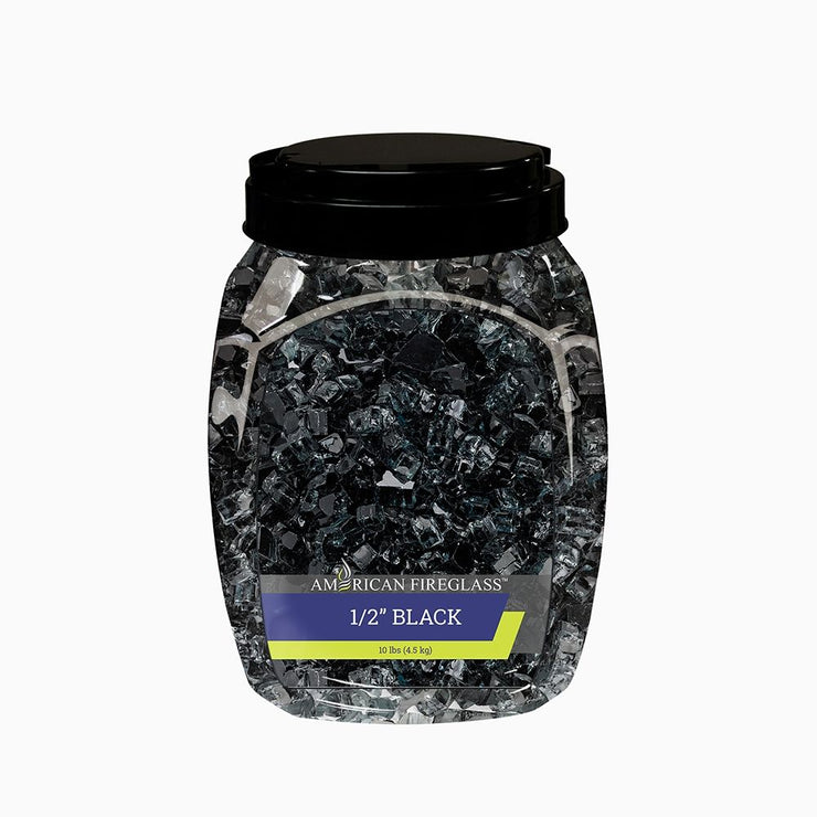 American Fire Glass 1/2" Black Fire Glass - Fire Pit Oasis