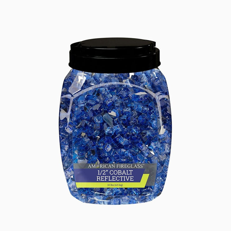 American Fire Glass 1/2" Cobalt Reflective | 10 lbs - Fire Pit Oasis