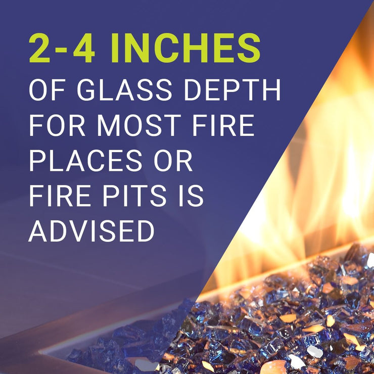 American Fire Glass 1/2" Cobalt Reflective | 10 lbs - Fire Pit Oasis