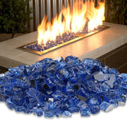 American Fire Glass 1/2" Cobalt Reflective (100 lbs) - Fire Pit Oasis