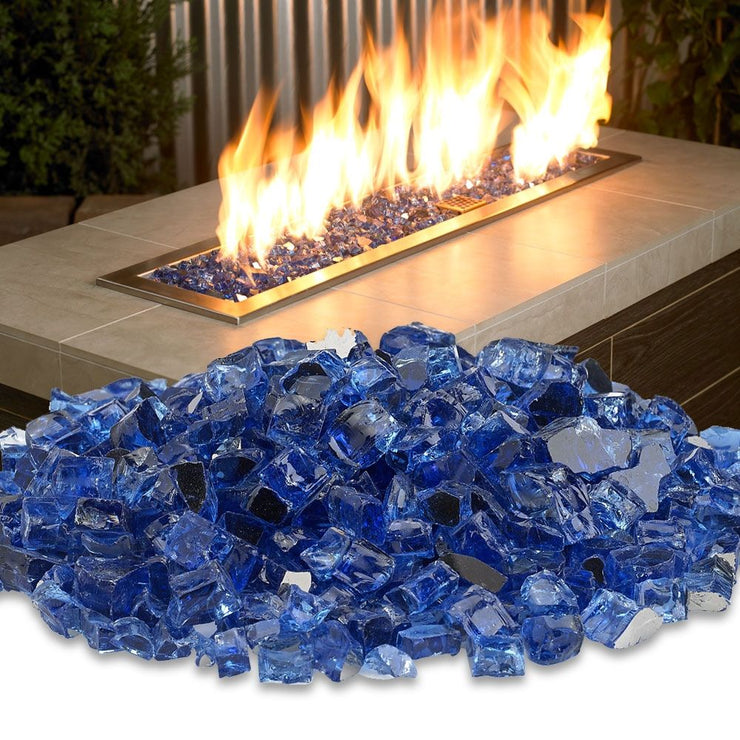 American Fire Glass 1/2" Cobalt Reflective (50 lbs) - Fire Pit Oasis