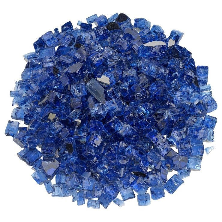 American Fire Glass 1/2" Cobalt Reflective (50 lbs) - Fire Pit Oasis