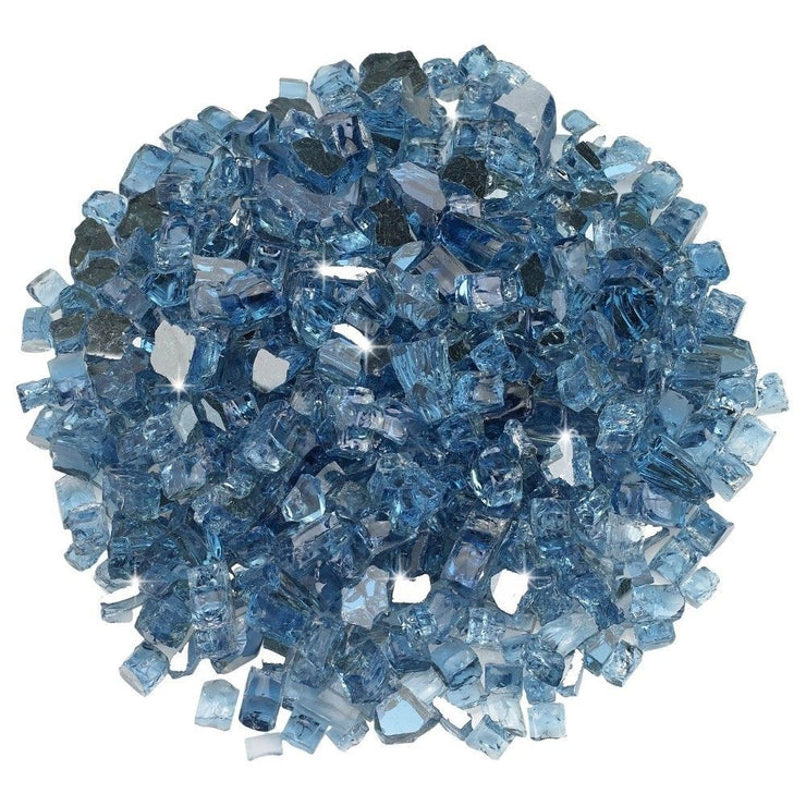 American Fire Glass 1/2" Pacific Blue Reflective Fire Glass (100 lbs) - Fire Pit Oasis