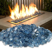 American Fire Glass 1/2" Pacific Blue Reflective Fire Glass (50 lbs) - Fire Pit Oasis