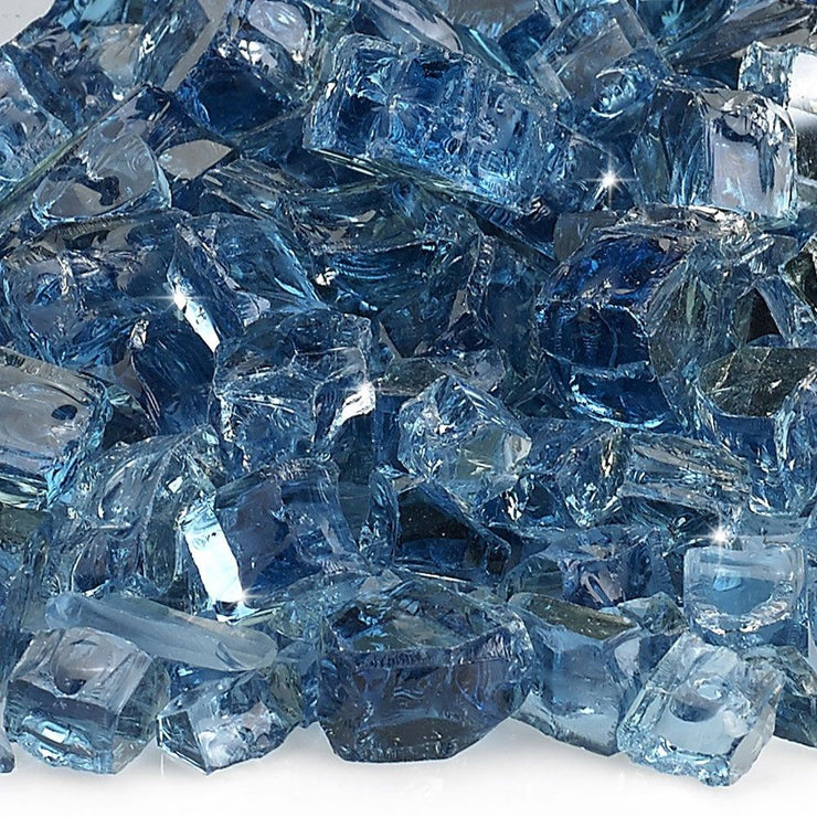 American Fire Glass 1/2" Pacific Blue Reflective Fire Glass - Fire Pit Oasis