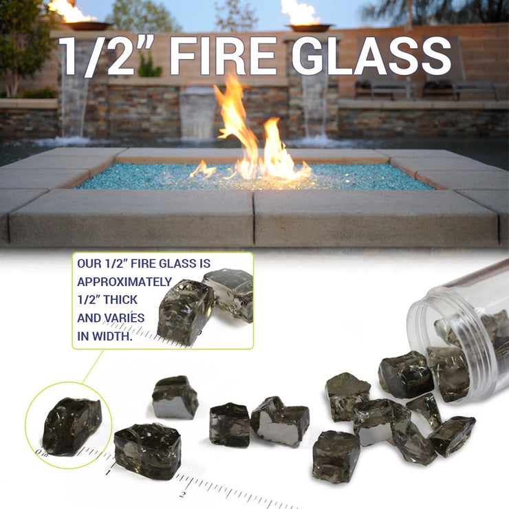 American Fire Glass 1/2" Pacific Blue Reflective Fire Glass - Fire Pit Oasis