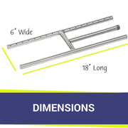 American Fire Glass 18" x 6" Stainless Steel H-Style Burner - Natural Gas - Fire Pit Oasis