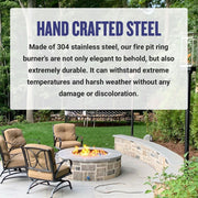 American Fire Glass 24" Double-Ring Stainless Steel Burner with a 1/2" Inlet - Fire Pit Oasis