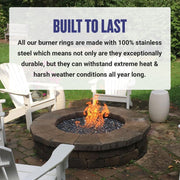 American Fire Glass 24" Double-Ring Stainless Steel Burner with a 1/2" Inlet - Fire Pit Oasis