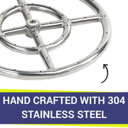 American Fire Glass 24" Double-Ring Stainless Steel Burner with a 1/2" Inlet - Fire Pit Oasis