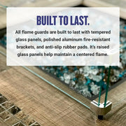 American Fire Glass Rectangular Glass Flame Guard for 48" x 14" Drop-In Fire Pit Pan - Fire Pit Oasis