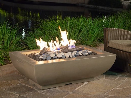 American Fyre Designs Bordeaux Rectangle Fire Bowl - Fire Pit Oasis