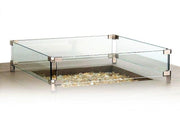 American Fyre Designs Glass Wind Guard For Square Fire Tables - Fire Pit Oasis