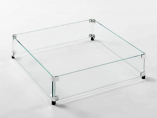 American Fyre Designs Glass Wind Guard For Square Fire Tables - Fire Pit Oasis