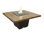 American Fyre Designs Reclaimed Wood Cosmopolitan Square Dining Fire Table - Fire Pit Oasis