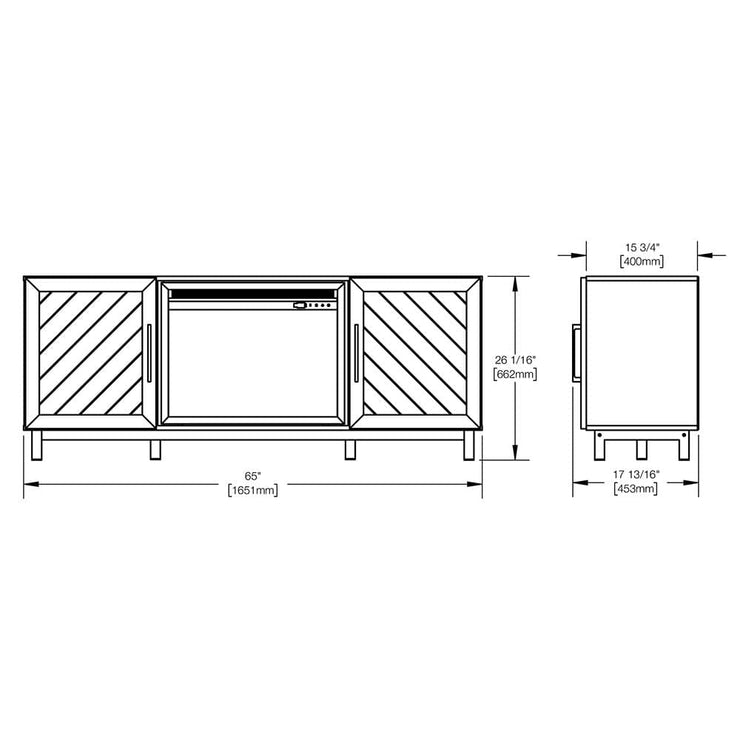 Bella Electric Fireplace TV Stand in Walnut - Fire Pit Oasis