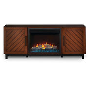 Bella Electric Fireplace TV Stand in Walnut - Fire Pit Oasis