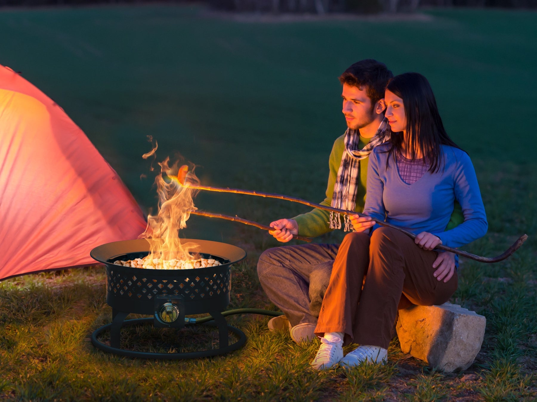 Bond Aurora Steel Gas Firebowl Fire Pit Oasis