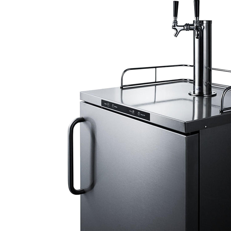 Summit Commercial 24-Inch 5.6 Cu. Ft. Outdoor Rated Double Tap Beer Dispenser / Kegerator - SBC635MOS7TWIN