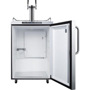 Summit Commercial 24-Inch 5.6 Cu. Ft. Outdoor Rated Double Tap Beer Dispenser / Kegerator - SBC635MOS7TWIN
