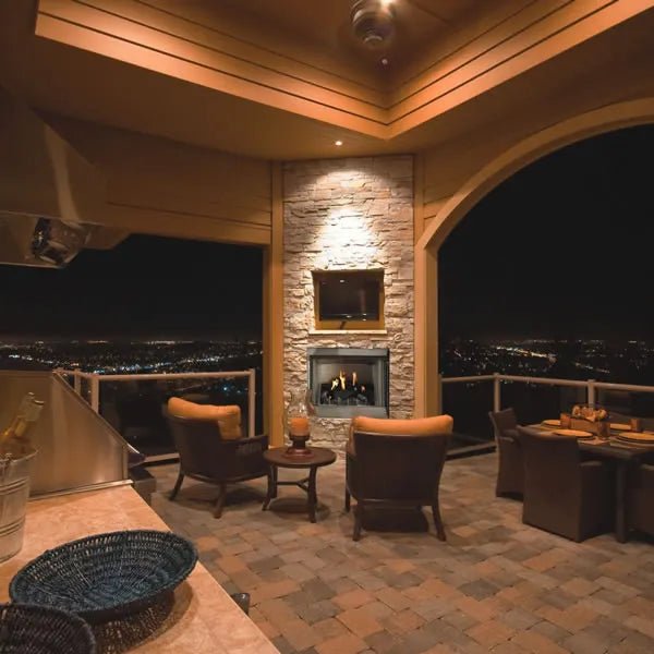Carol Rose Traditional Gas Outdoor Fireplace - Fire Pit Oasis