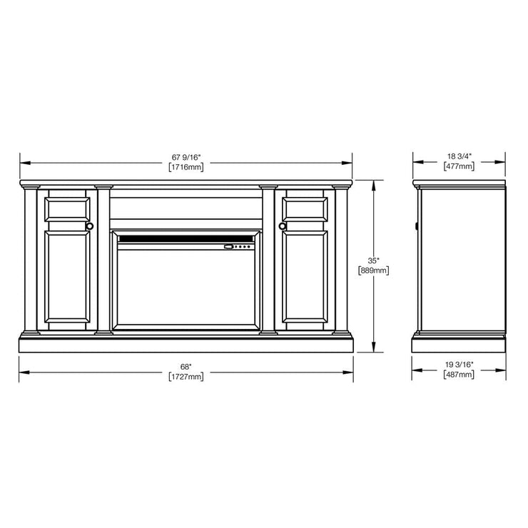 Charlotte Electric Fireplace TV Stand in Antique White - Fire Pit Oasis