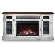 Charlotte Electric Fireplace TV Stand in Antique White - Fire Pit Oasis