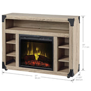Chelsea Infrared Electric Fireplace Media Cabinet in Distressed Oak - Fire Pit Oasis