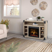 Chelsea Infrared Electric Fireplace Media Cabinet in Distressed Oak - Fire Pit Oasis