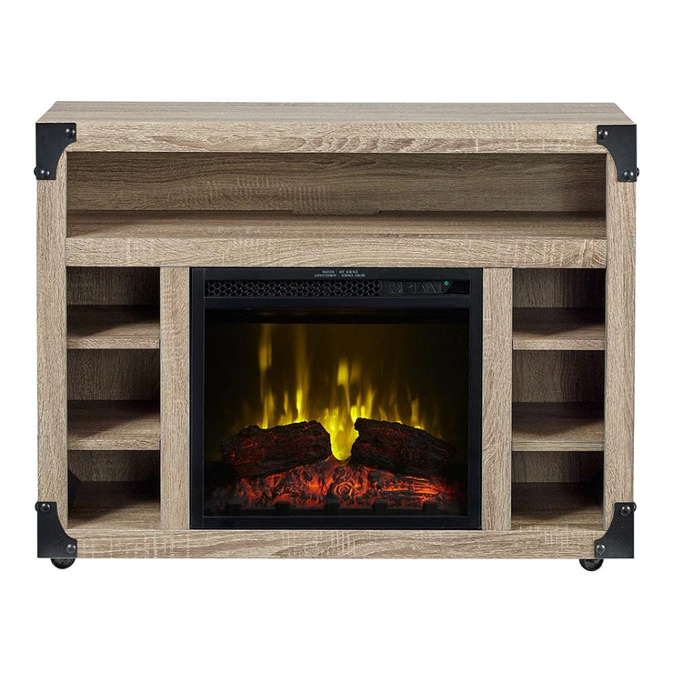 Chelsea Infrared Electric Fireplace Media Cabinet in Distressed Oak - Fire Pit Oasis