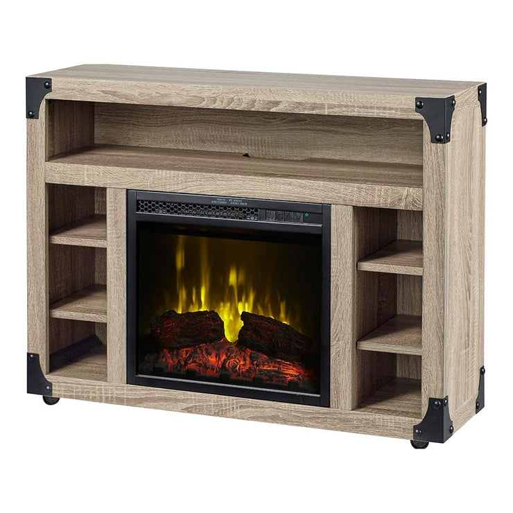 Chelsea Infrared Electric Fireplace Media Cabinet in Distressed Oak - Fire Pit Oasis