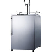 Summit Commercial 24-Inch 5.6 Cu. Ft. Outdoor Rated Double Tap Beer Dispenser / Kegerator - Professional Handle - SBC635MOS7HVTWIN
