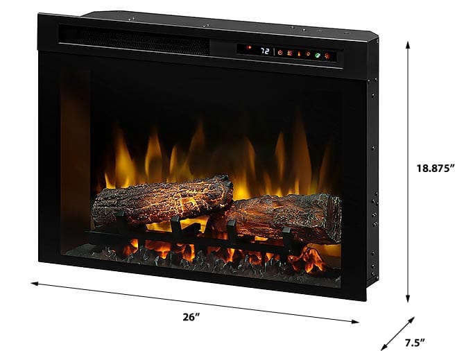 Dimplex 26-in Multi-Fire XHD Pro Plug-In Electric Fireplace with Logs - Fire Pit Oasis