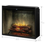 Dimplex 36 Inch Portrait Revillusion Built-In Electric Fireplace w/ Weathered Concrete - Fire Pit Oasis