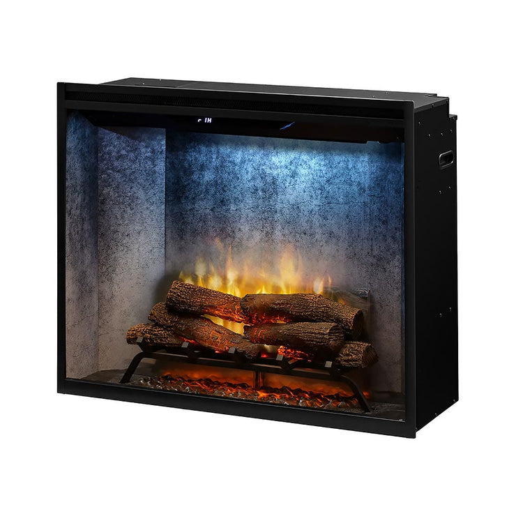 Dimplex 36 Inch Portrait Revillusion Built-In Electric Fireplace w/ Weathered Concrete - Fire Pit Oasis