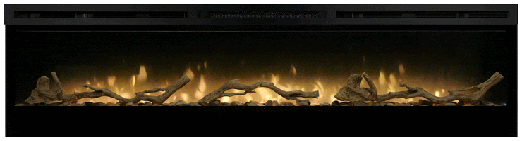 Dimplex Prism 74-In Electric Fireplace w/ Driftwood Log Set - Fire Pit Oasis