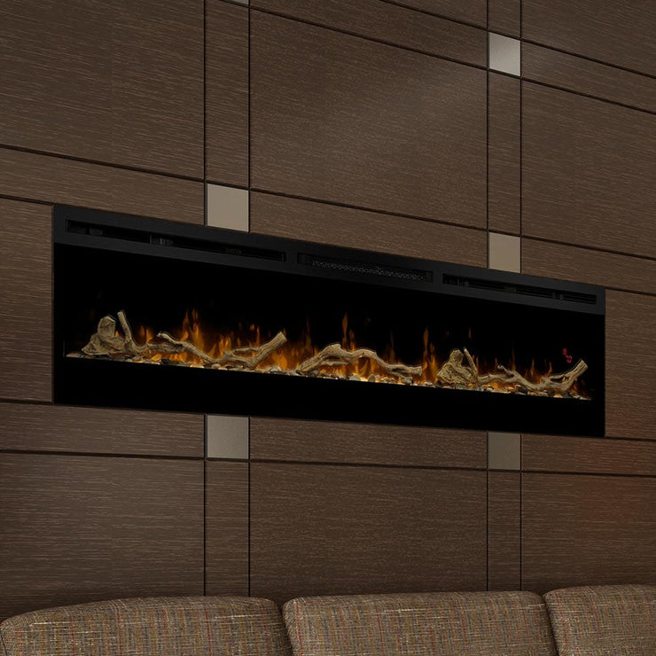 Dimplex Prism 74-In Electric Fireplace w/ Driftwood Log Set - Fire Pit Oasis