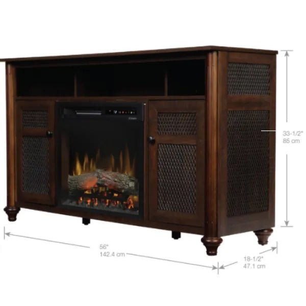 Dimplex Xavier Media Console Electric Fireplace With Logs - Fire Pit Oasis