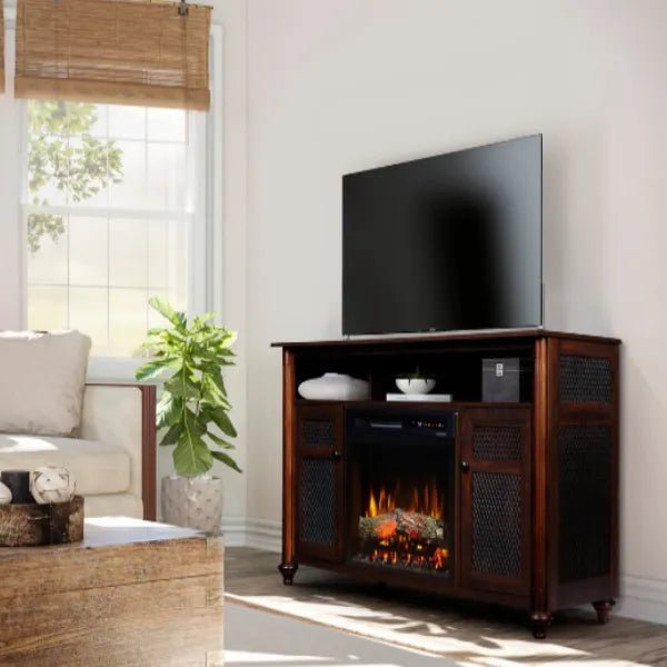 Dimplex Xavier Media Console Electric Fireplace With Logs - Fire Pit Oasis