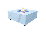 Elementi Bianco Marble Porcelain Fire Table - Fire Pit Oasis