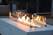 Elementi Carrara Marble Porcelain Fire Table - Fire Pit Oasis