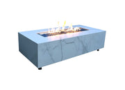 Elementi Carrara Marble Porcelain Fire Table - Fire Pit Oasis