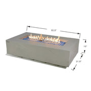 Elementi Plus Meteora Rectangular Concrete Fire Pit Table - Fire Pit Oasis