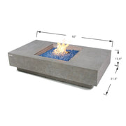 Elementi Plus Monte Carlo Rectangular Concrete Fire Pit Table - Fire Pit Oasis