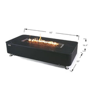 Elementi Plus Valencia Rectangular Marble Fire Pit Table - Fire Pit Oasis