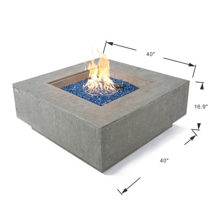 Elementi Plus Victoria Square Concrete Fire Pit Table - Fire Pit Oasis