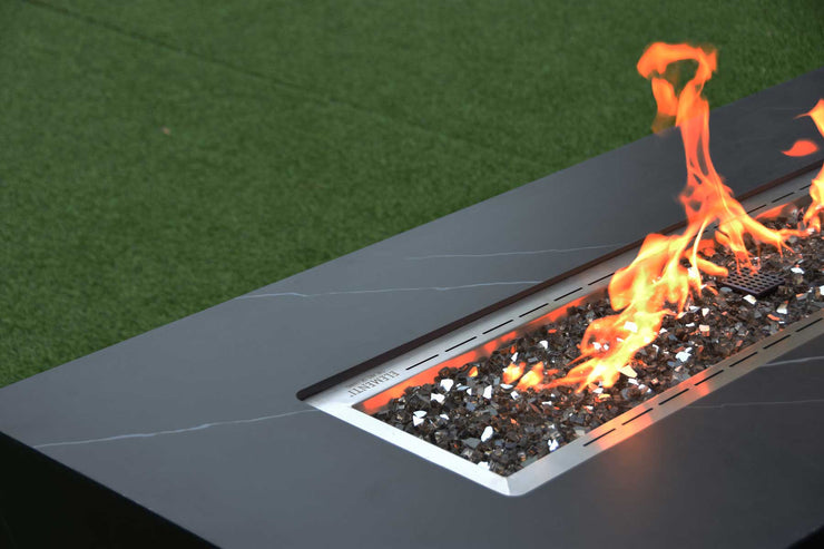 Elementi Varna Marble Porcelain Fire Table - Fire Pit Oasis